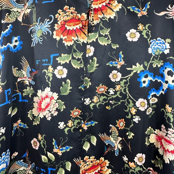 NWT Natori Black Floral Zip Caftan, Size M - Picture 11 of 13